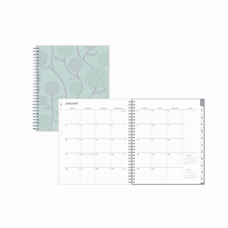 Blue Sky Rue Du Flore Monthly Wirebound Planner, 10 x 8, Green/Lavender, 2020 BLS101605